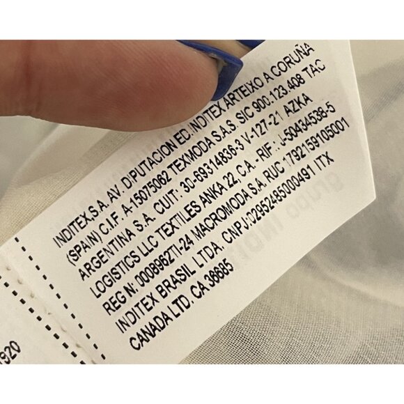 Zara Womens Midi Dress S Small White Blue Printed Elastic Waist 3099/246 NWD - Picture 8 of 14